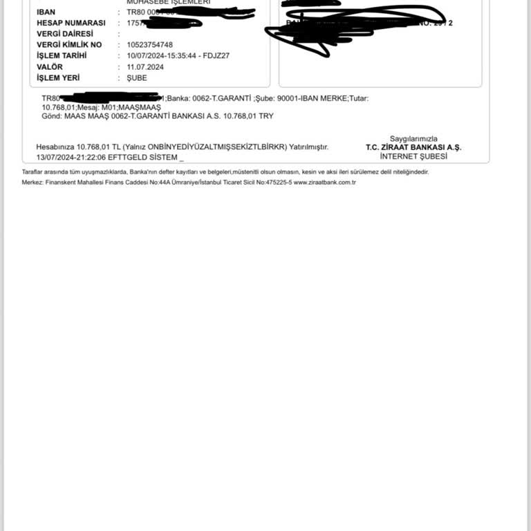 Ziraat Bankası Ziraat Hesabıma 1572 Numaralı Hesaptan Para Geldi