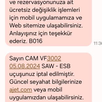 AJet (Anadolu Jet) Uçuş İptali Ve Uzun Bekleme Süresi Mağduriyeti