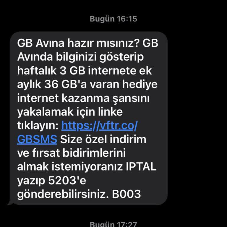 Vodafone Yanıltıcı Mesajlarla Ücretlendirme Sorunu