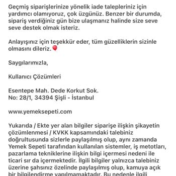 Yemek Sepeti Market Dökülen Ürününün İadesini Yapmıyor