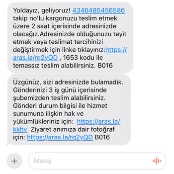 Aras Kargo Evde Yoktunuz Yalanı