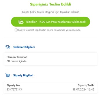 Şok Market Uygulamasında Sipariş Teslim Sorunu