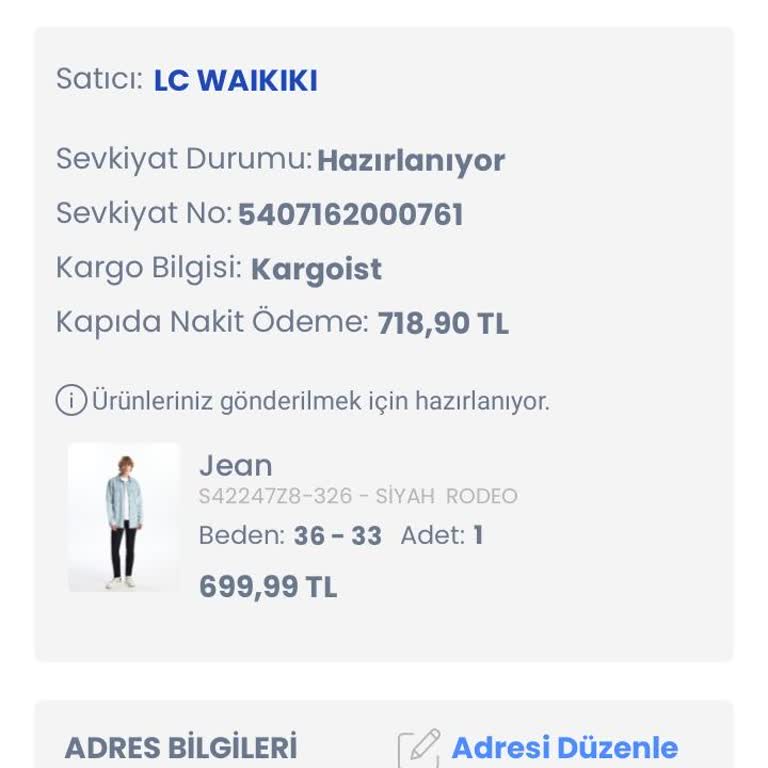 LCW Siparişimi Kargoya Vermedi Ve İptal Edemiyorum