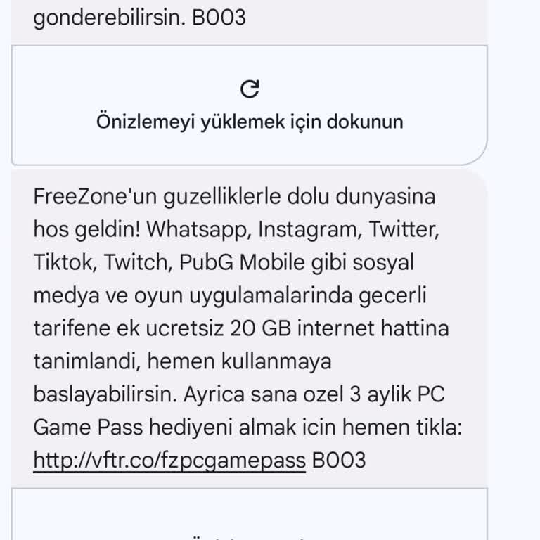 Vodafone FreeZone 3 Aylık Game Pass