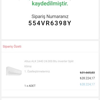 Turkuaztrade.com Altus Klima Siparişimde Yaşadığım Sorunlar Ve İade Problemi