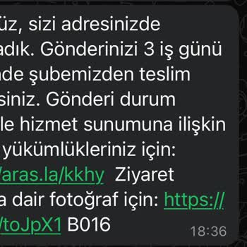 Aras Kargo Teslim Etmeden Gidiyor Adresten!