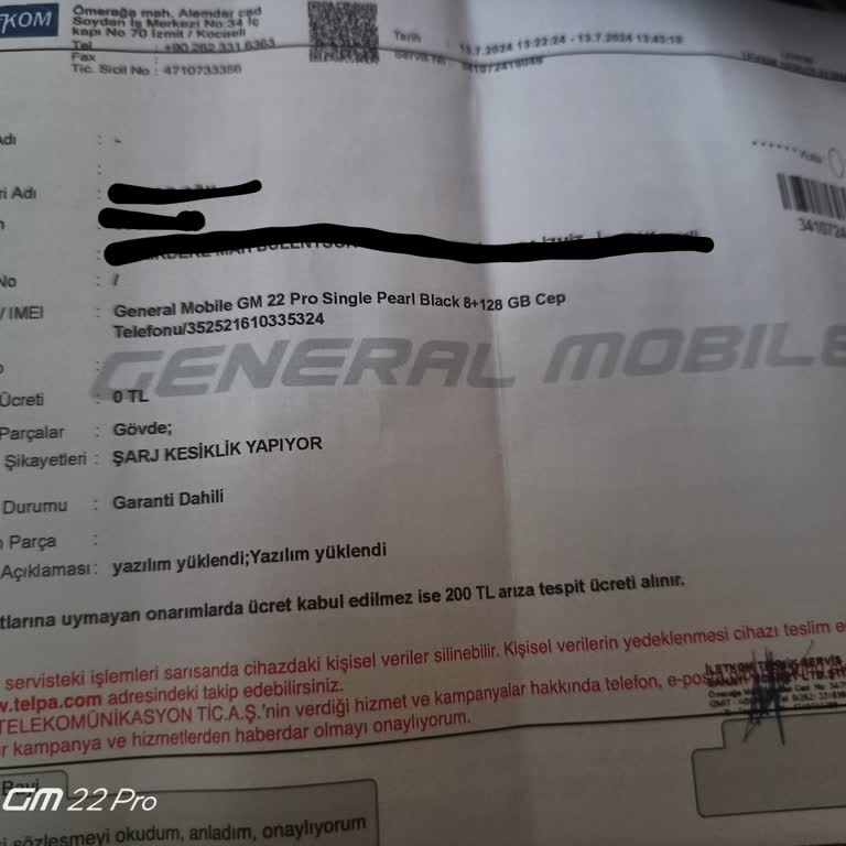 General Mobile Sıfır Aldığım 22 Pro Hatalı Çıktı