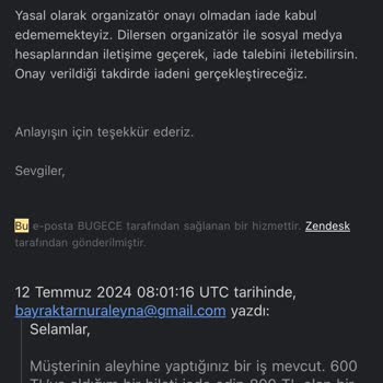 Bugece.co İade Sorunu