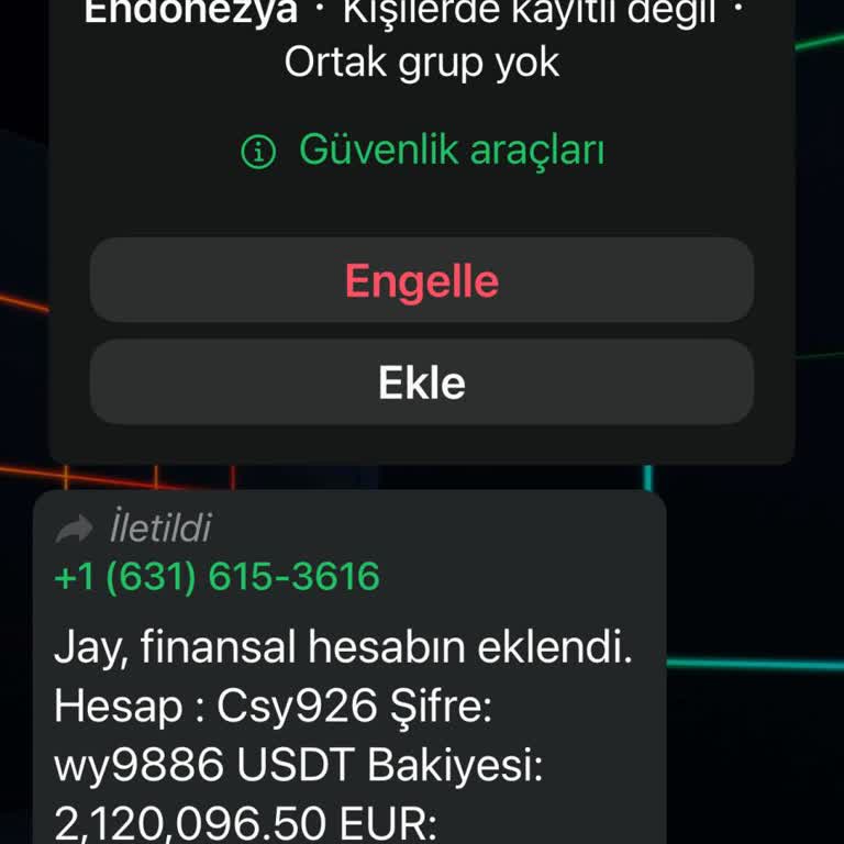 WhatsApp Bilinmeyen Numaradan Gelen Şüpheli Mesaj Hakkında Şikayet