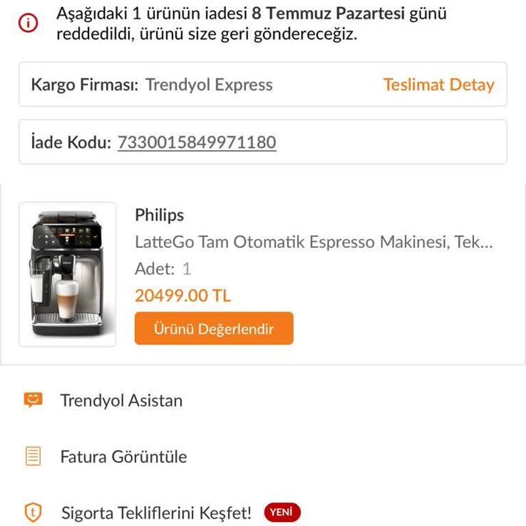 Trendyol Philips İade Almaması