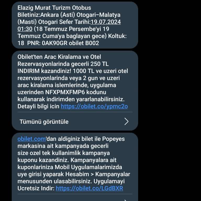 Obilet.com Dan Online Bilet İptali Sorunu