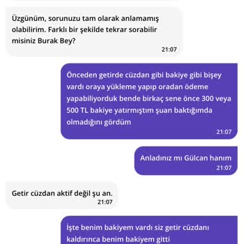 Getir, Getir Cüzdan Bakiyemi Sildi
