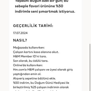 H&M Doğum Günü İndirimi Uygulamadı