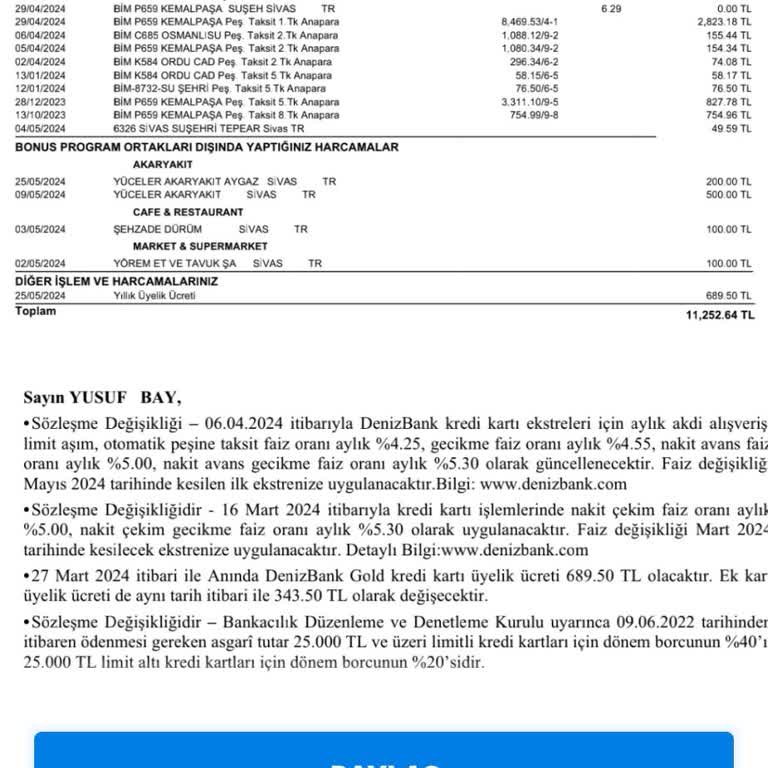 Denizbank Kart Ücreti İadesi