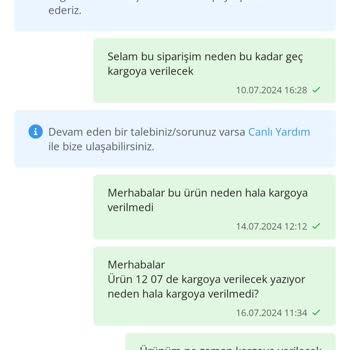 Çiçek Sepeti Satın Alınan Ürün Gecikmesi