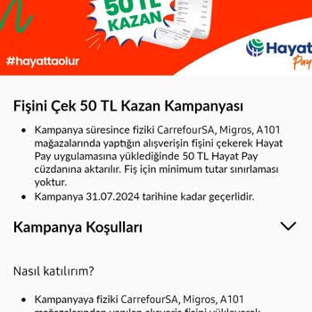 Hayat Finans Hayat Pay Uygulama Sorunu