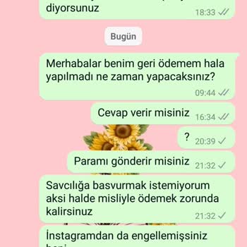 Maliav Butik (instagram: maliavdesign) Maliav Design Paramı Alıp Engelledi