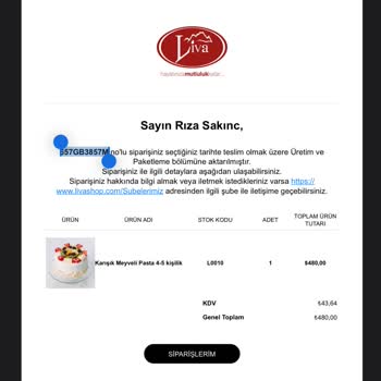 Liva Pastanesi (livashop.com) Geç Gelen Sipariş