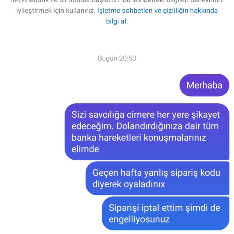 Nevinne Butik Instagram Üzerinden Alışverişte Yaşanan Sorunlar Ve İade Talebi