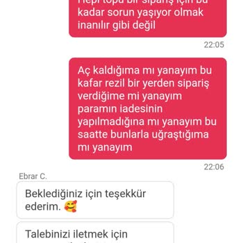 Yemek Sepeti Pişmanlıktır