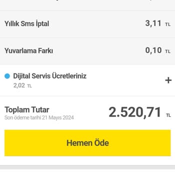 Turkcell Haksız Tutar Talep Etme