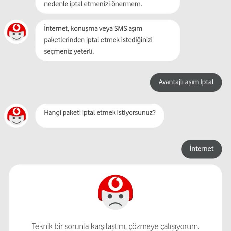 Vodafone Akıllı Asim Paketimi İptal Etmek İstiyorum