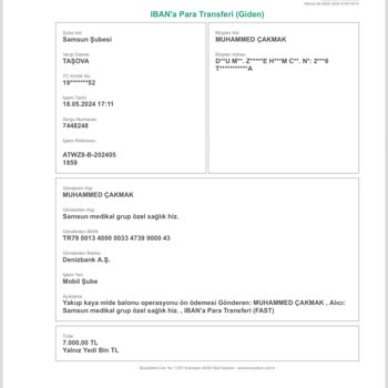 Medical Park Hastanesi Doktor Tarafından İptal Edilen Operasyonun Ön Ödeme Ücreti İadesi.