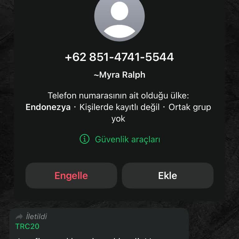 WhatsApp Jay Eausdo.com'dan Gelen Şüpheli Mesaj.