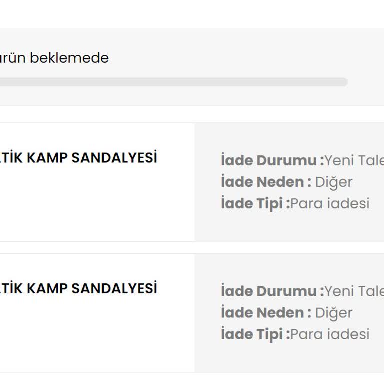 Nurgaz Kamp Sandalyeleri İle Yaşadığım İade Sorunu