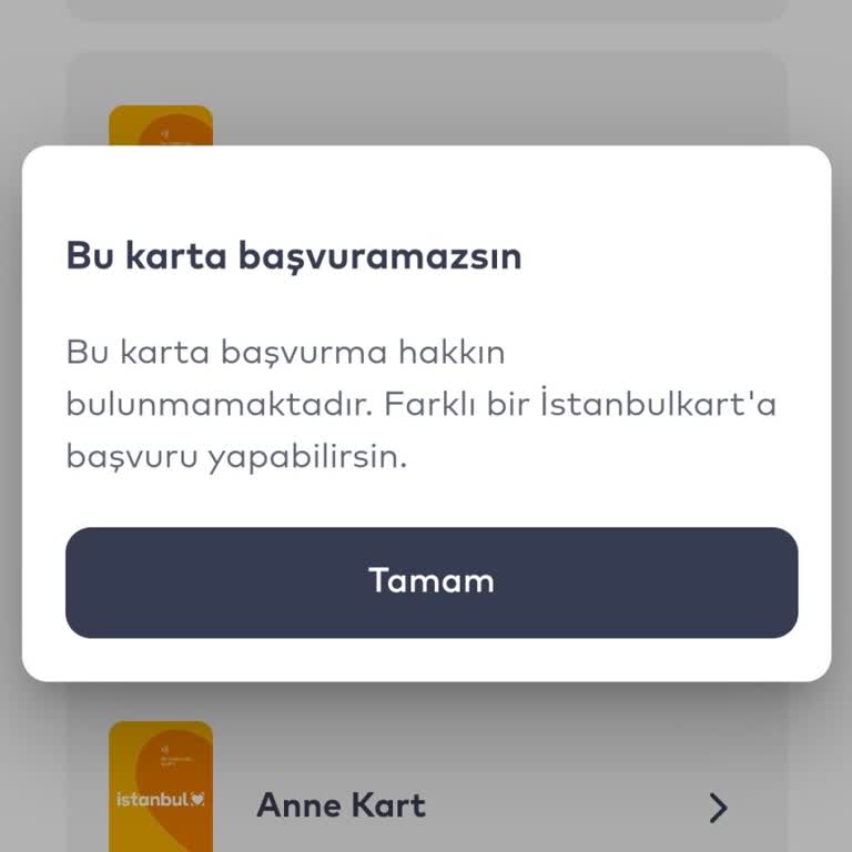 İBB - İstanbul Büyükşehir Belediyesi Annekart Başvuru Yapılamıyor