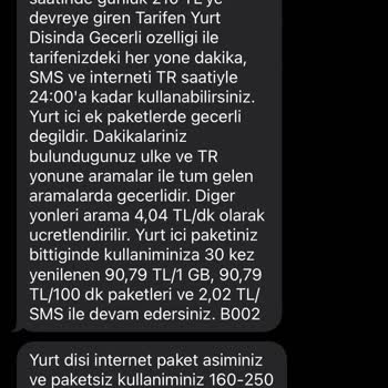 Turkcell Yurt Dışı Kullanım Ücreti İade Talebi Hk.