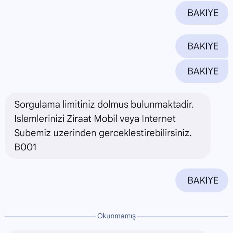 Ziraat Bankası 4747 Sorgulama Limiti