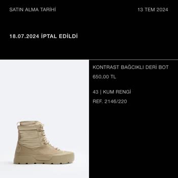 Zara Sattığı Ürünü Keyfi Olarak 5 Gün Sonra İptal Etti