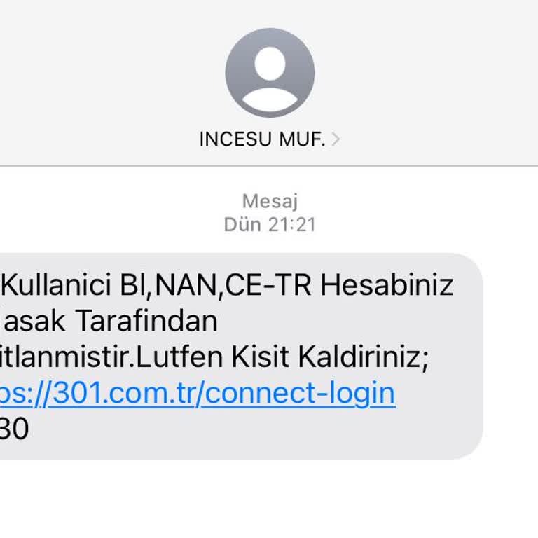 INCESU MUF. (SMS) Rahatsız Edici Mesaj