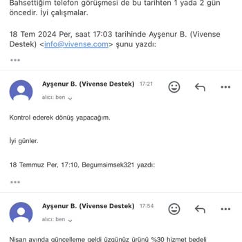 Vivense Ürünün İadesinde Haksız Kesinti Yapmak İstiyor
