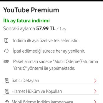 Vodafone 3 Aylık Hediye Youtube.com Premium
