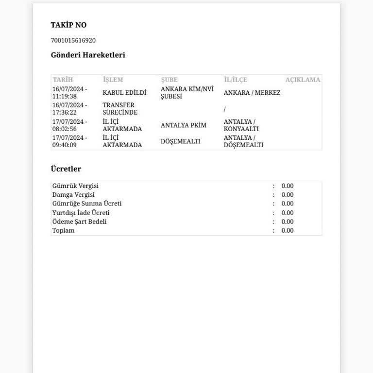 PttAVM Günlerdir Dağıtıma Çıkmayan Kargo (kimlik)