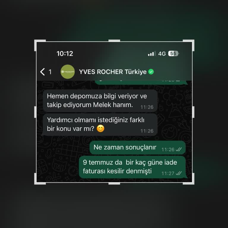 Yves Rocher Paramı İade Etmiyor
