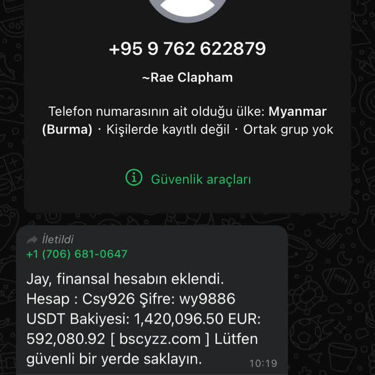 WhatsApp Jay Finansal Hesap Mesajı