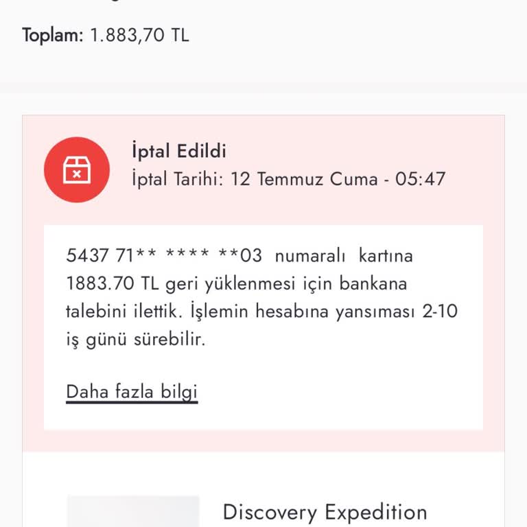 Boyner İptal Ettiğim Ürünün Parasını Yatırmıyor
