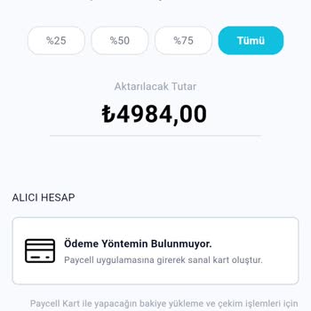 Paycell Sanal Kart Ve Borsa İşlemleri Sorunu