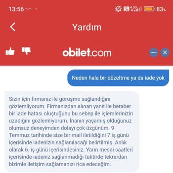 Obilet Bilet İptal İade İşlemi Gerçekleşmemesi