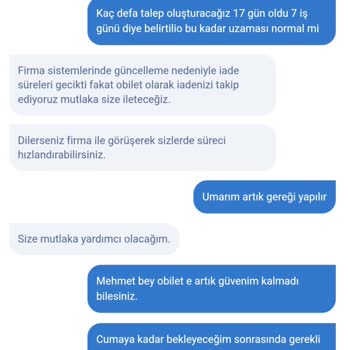 Obilet Bilet İptal İade İşlemi Gerçekleşmemesi