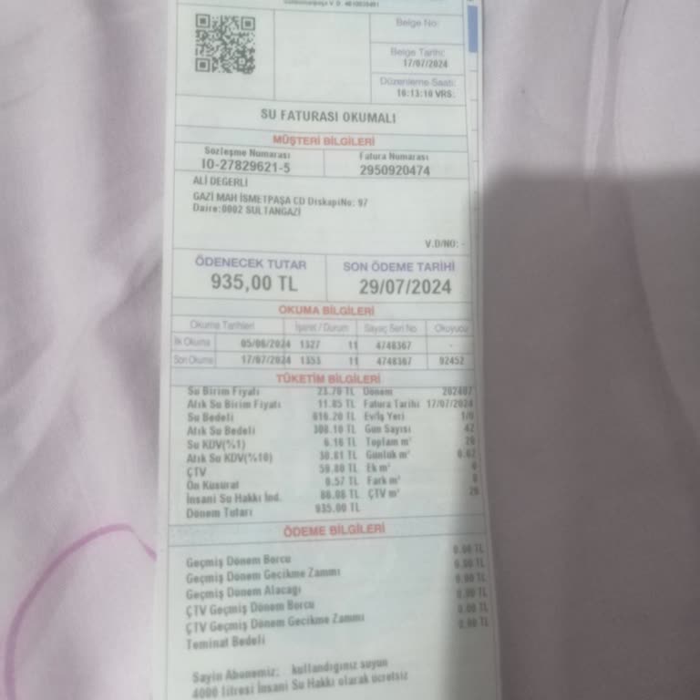 İBB - İstanbul Büyükşehir Belediyesi Su Faturasının Yüksek Gelmesi