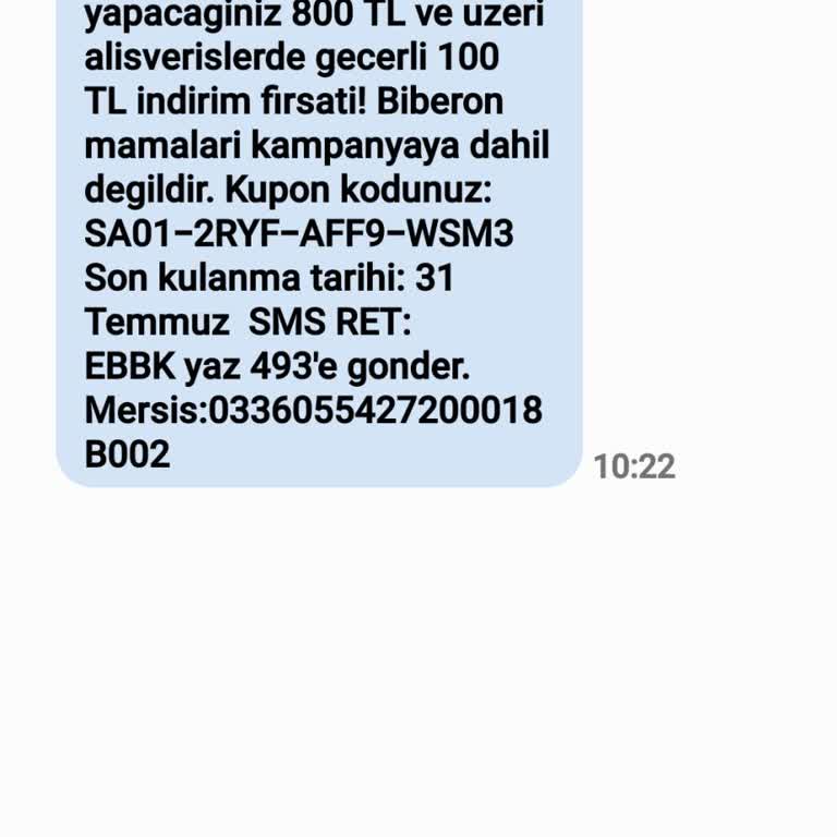 Ebebek SMS İptali İçin Yardım İstiyorum