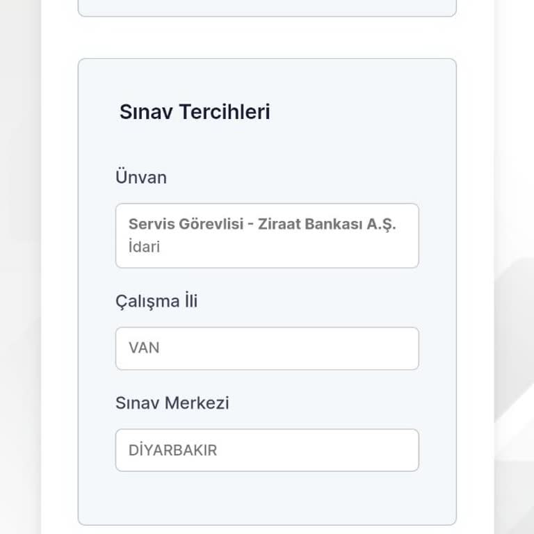 Ziraat Bankası Personel Alımı Yanlış Şehir Seçimi