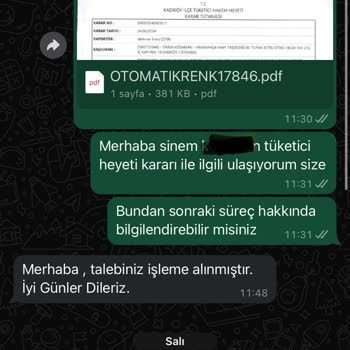 Yataş'ın Tüketici Hakem Heyeti Kararını Yerine Getirmemesi