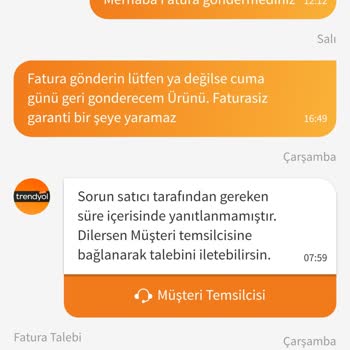 Trendyol Satıcısı Fatura Kesmiyor