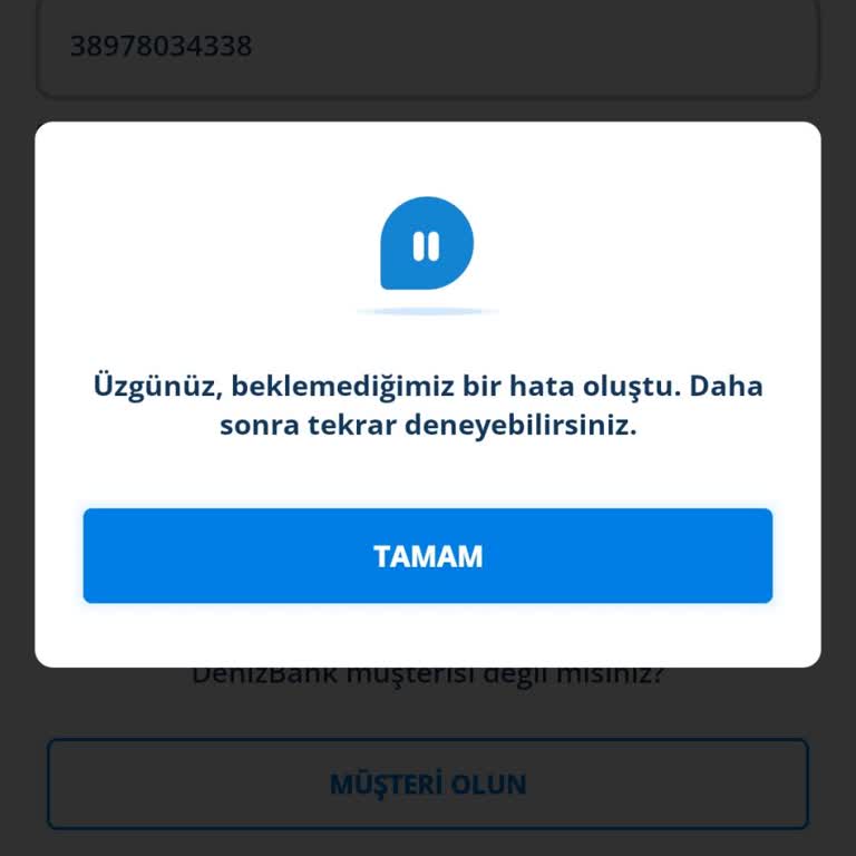 Denizbank Mobil Bankacılığına Giriş Yapamıyorum