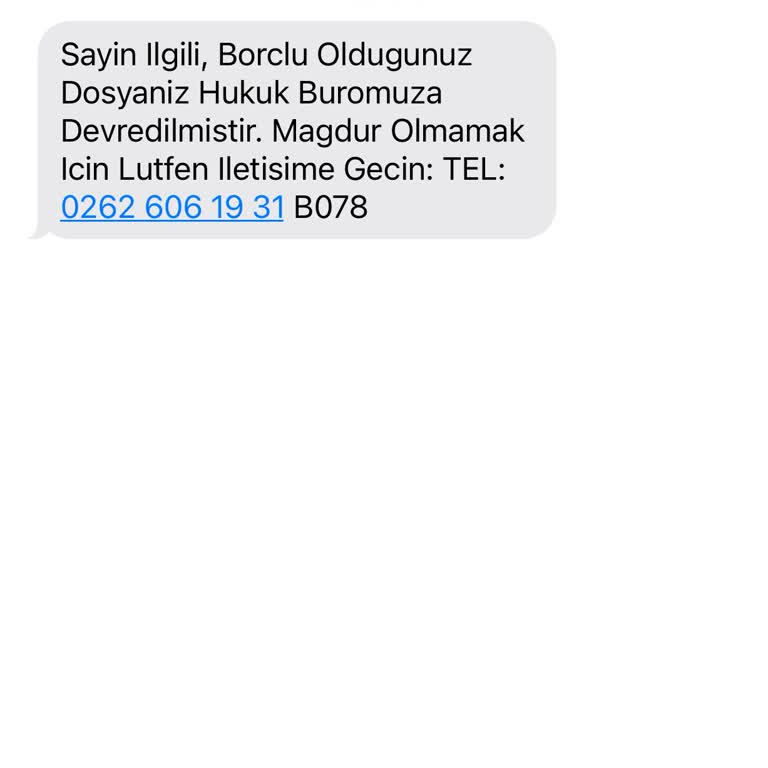 HARUNTUNCEL (SMS) Yanıltıcı Mesaj Ve Sahte Hukuk Bürosu Uyarısı